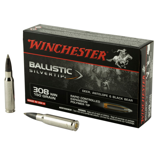 Winchester Ballistic Silvertip 308 Winchester Ammo 150 Grain Polymer Tip Box of 20 - Image 1
