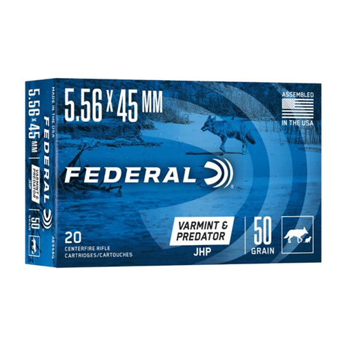 Federal American Eagle 5.56 NATO Ammo 50 Grain Jacketed Hollow Point Box of 20
