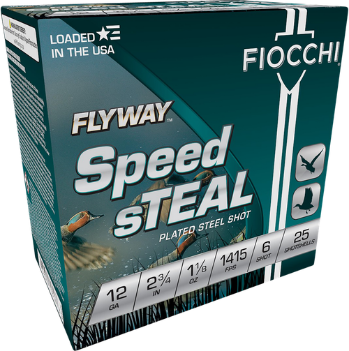 Fiocchi 12FST6 Flyway Speed Steel 12 Gauge 2.75" 1 1/8 oz 6 Shot 25/10