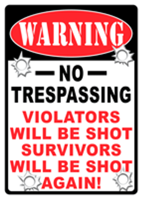 Rivers Edge No Trespassing Sign 12x17 Inch