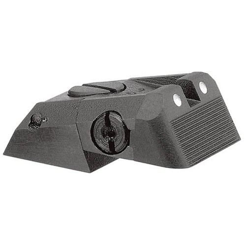 Kensight Adjustable Defensive Rear Sight 1911 Novak LoMount Cut Steel Black Serrated Blade with White Dots Kensight Adjustable Defensive Rear Sight 1911 Novak LoMount Cut Steel Black Serrated Blade with White Dots