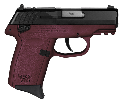 SCCY CPX-1 9mm Luger Pistol 3.1" Barrel 10+1 Round Black Slide Crimson Frame (Manual Safety)