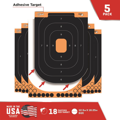 Allen EZ-Aim Adhesive Splash Reactive Silhouette Training Target 12"x18" 5PK