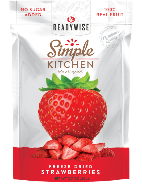 ReadyWise Simple Kitchen Freeze Dried Strawberry 1 Serving Pouch 6 Per Case ReadyWise Simple Kitchen Freeze Dried Strawberry 1 Serving Pouch 6 Per Case