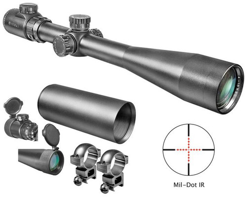 Barska SWAT Rifle Scope 6-24x44mm 30mm Illuminated Mil-Dot Reticle Matte Black