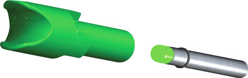 ALPHA-BRITE .297" GREEN 3PKTENPOINT LIGHTED XBOW NOCK - Image 1