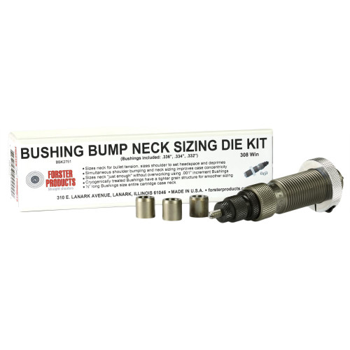 Forster 223 Remington Bushing Bump Neck Sizing Die with 3 Bushings Forster 223 Remington Bushing Bump Neck Sizing Die with 3 Bushings