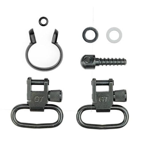 GrovTec Barrel Band Set 1-Piece Fits Most 22 Rifles with .430-.445" Tube Diameter Rear Screw Swivel Stud 1" Steel Black