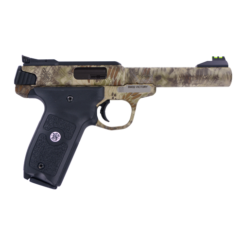 Smith & Wesson SW22 Victory .22 LR Pistol 5.5" Barrel 10+1 Rounds Kryptek Highlander Camo (Includes Picatinny Rail, Fiber Optic Sights)