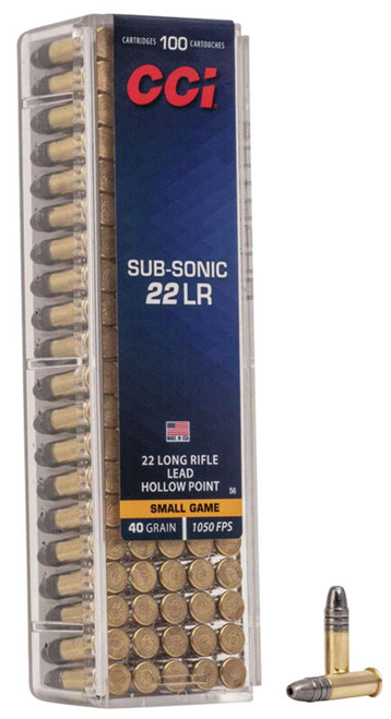CCI Subsonic 22 LR 40 gr Lead Hollow Point (LHP) 100 Bx/ 50 Cs