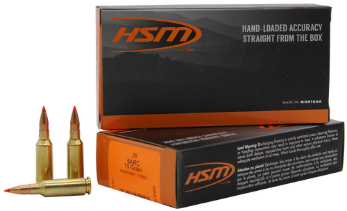 HSM Ammo 6mm ARC 75 Grain V-Max Jacketed Hollow Point 20 rd Bx