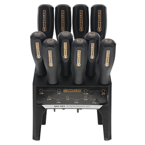 Wheeler 10 Piece SAE Hex Benchtop Screwdriver Set