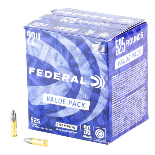 Federal Champion .22 LR Rimfire Ammo 36 Grain HP Box of 525