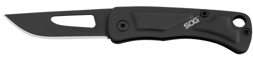 SOG Centi I Pocket Knife 1.4" Drop Point Stainless Steel Black Blade Stainless Steel Handle Black