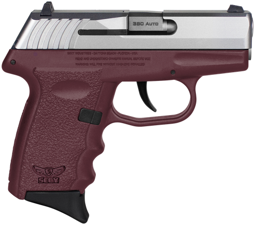 SCCY CPX-3 380 ACP Pistol 3.1" Barrel 10+1 Round Stainless Steel Slide Crimson Red Frame