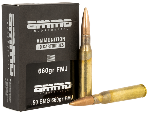 Ammo Inc 50 BMG 660gr Full Metal Jacket 10 Rounds per Box, 50 Rounds per Case