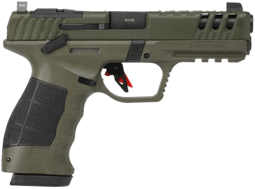 Sar Usa SAR9 Gen3 9mm Luger Pistol 4.4" Barrel 17+1 Round OD Green Cerakote Slide Black Grip OD Green Cerakote Frame