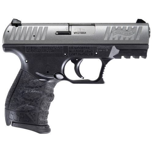 Walther CCP M2 9mm Luger Pistol 3.54" Barrel 8+1 Round Silver Slide Black Frame