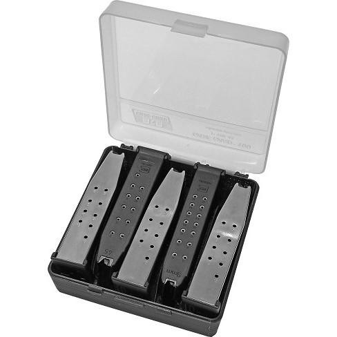 MTM Compact Handgun Magazine Case Holds 5 Double Stack Magazines Clear Smoke