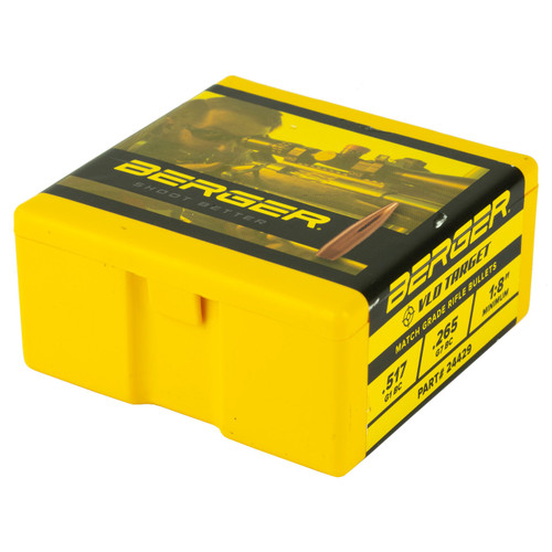 Berger VLD Target 6mm, 243 Caliber (243 Diameter) Bullets 105 Grain Jacketed Hollow Point Box of 100