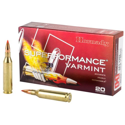 Hornady Superformance Varmint Ammo .243 Win 75gr VMAX 20/Box - Image 1