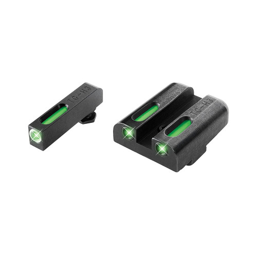 Truglo TFX Tritium/Fiber Optic Day/Night Sights Glock 20 21 25 28 29 30 31 32 37 40 41 White Outline Front/Rear Green