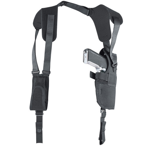 Uncle Mike's Pro-Pak Vertical Shoulder Holster Right Hand Large Frame Semi-Automatic 5.5" Nylon Black