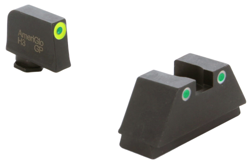 Ams Bowfishing Suppressor Height Sight Set Glock (Except 42, 43) Green Tritium LumiGreen