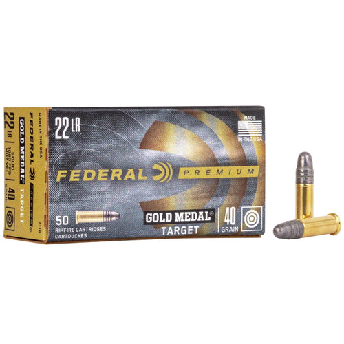 Federal Premium Gold Medal .22 LR Ammunition 40 Grain SLD 50/Box