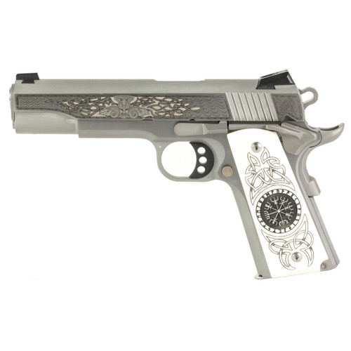 Colt Delta Elite Thor 10mm Auto Pistol 5" Barrel 8+1 Round Engraved Stainless Slide White Grip Stainless Frame