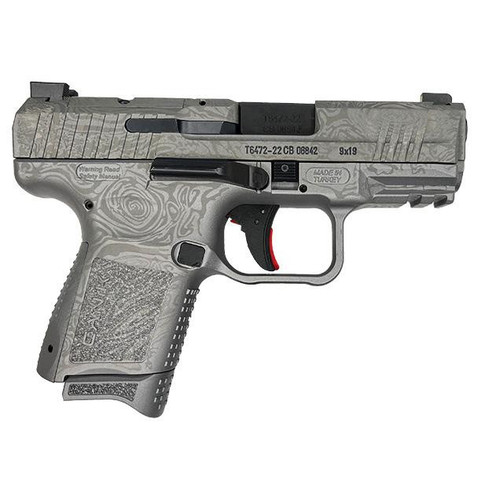 Century Arms Canik TP9 Elite SC 9mm Luger Pistol 3.5" Barrel 12+1 Round Damascus Silver Cerekote