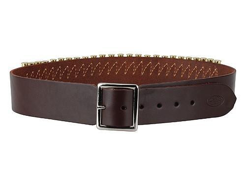 Hunter Cartridge Belt 2" 38 Caliber 25 Loops Leather Antique Brown Medium