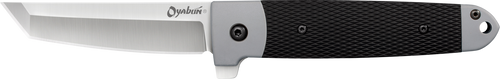 Cold Steel CS-26T Oyabun Pocket Knife 3.5" Plain 4034 Stainless Steel Blade Griv-Ex Black GRN Handle