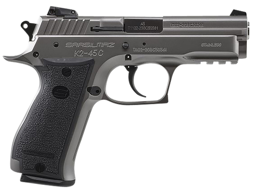 SAR USA K2 45C Compact 45 ACP Pistol 4.20" Barrel 13+1 Round Black Steel Barrel Black Serrated Slide Steel Frame