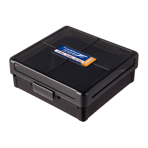 Frankford Arsenal Hinge Top Ammo Box #1007 41 Remington Magnum, 44 Remington Magnum, 45 Colt (Long Colt) 100-Round Plastic Gray and Black