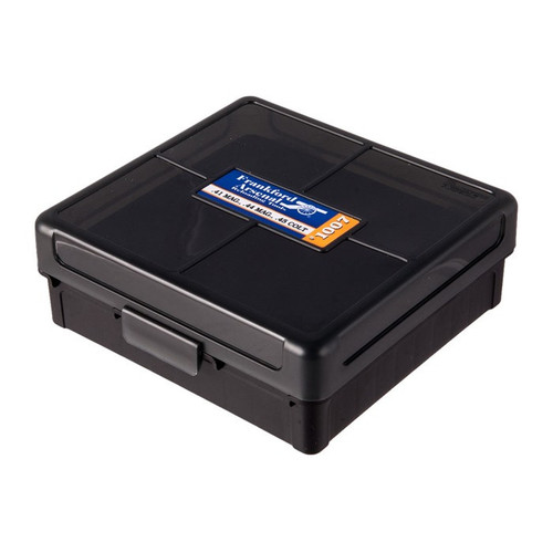 Frankford Arsenal Hinge Top Ammo Box #1007 41 Remington Magnum, 44 Remington Magnum, 45 Colt (Long Colt) 100-Round Plastic Gray and Black