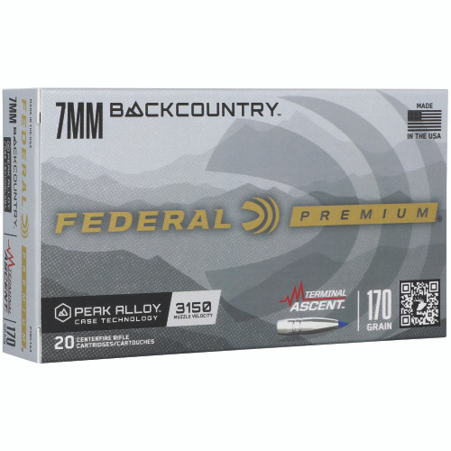 Federal Premium Terminal Ascent 7mm Backcountry Ammo 170 Grain Polymer Tip Box of 20