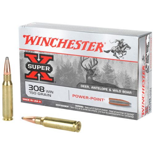 Winchester Super-X 308 Winchester Ammo 150 Grain Power-Point Box of 20