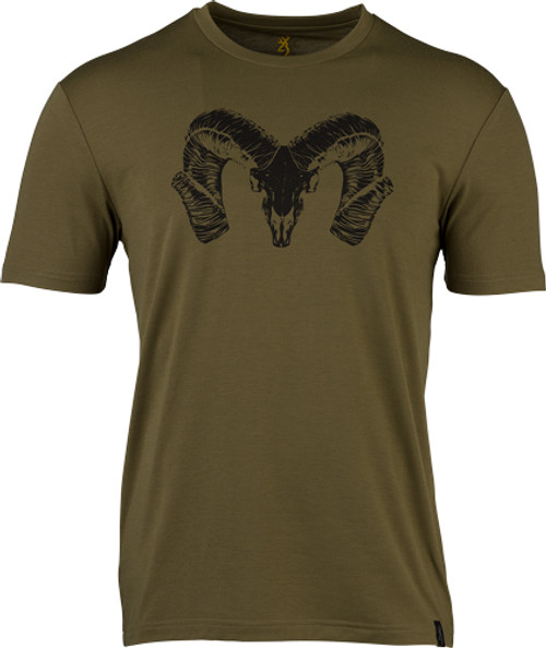 RAM LOGO GREEN LARGE<BROWNING SS PERF CAMP SHIRT - Image 1 RAM LOGO GREEN LARGE<BROWNING SS PERF CAMP SHIRT - Image 1