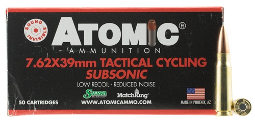 Atomic Ammunition 7.62x39 Ammo 220 Grain Subsonic Box of 50