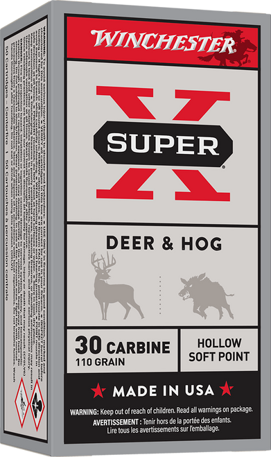 Winchester Super-X .30 Carbine Ammo 110 Grain HSP Box of 50 Winchester Super-X .30 Carbine Ammo 110 Grain HSP Box of 50