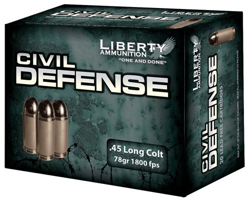 Liberty Civil Defense 45 Colt Ammo 78 Grain SCHP Box of 20