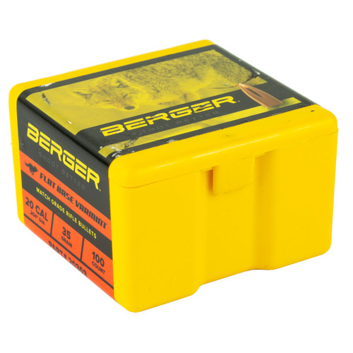 Berger .20 Caliber (.204 Diameter) Bullets 35 Grain Flat Base Box of 100