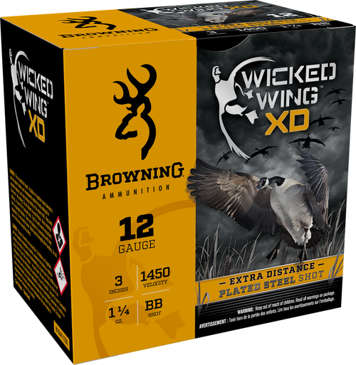 Browning Wicked Wing XD 12 Gauge Ammo 3" 1 1/4 oz BB Shot 25/Box 10/Case