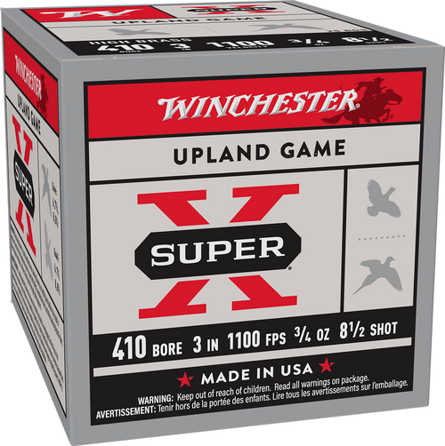 Winchester Super X High Brass 410 Ammo 3" #8-1/2 Lead Shot 3/4 oz Box of 25