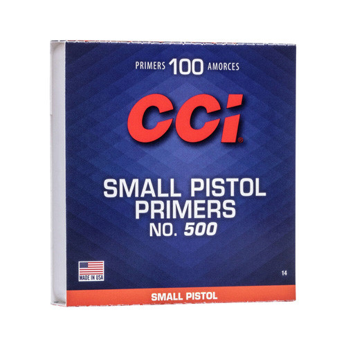 CCI Small Pistol Primers No. 500 100/BX CCI Small Pistol Primers No. 500 100/BX