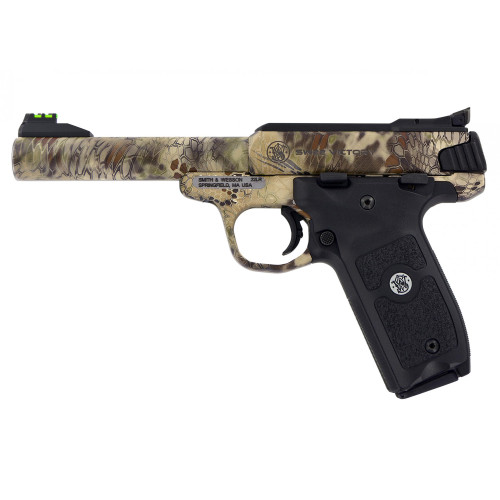 Smith & Wesson SW22 Victory .22 LR Pistol 5.5" Barrel 10+1 Rounds Kryptek Highlander Camo (Includes Picatinny Rail, Adjustable Fiber Optic Sights)