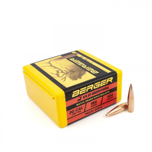 Berger 30 Cal .308 185 VLD Hunt Bullet 100/Box