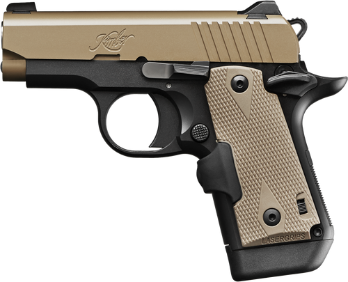 Kimber Micro 380 ACP Pistol 2.75" Barrel 7+1 Round Matte Black Slide Black/Tan Grip Desert Tan Frame Crimson Trace Laser