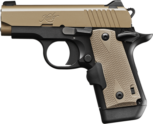 Kimber Micro 380 ACP Pistol 2.75" Barrel 7+1 Round Matte Black Slide Black/Tan Grip Desert Tan Frame Crimson Trace Laser